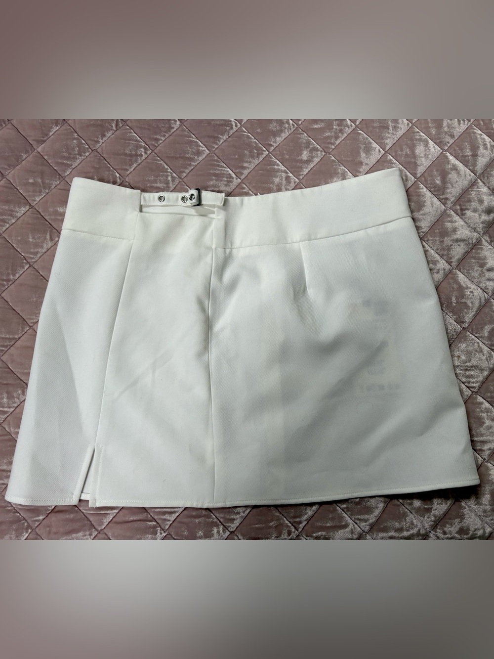 NWT❗️Zara White Mini Skirt with Buckle Detail